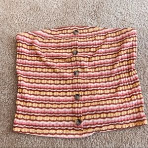 American eagle ribbed striped cropped tube top